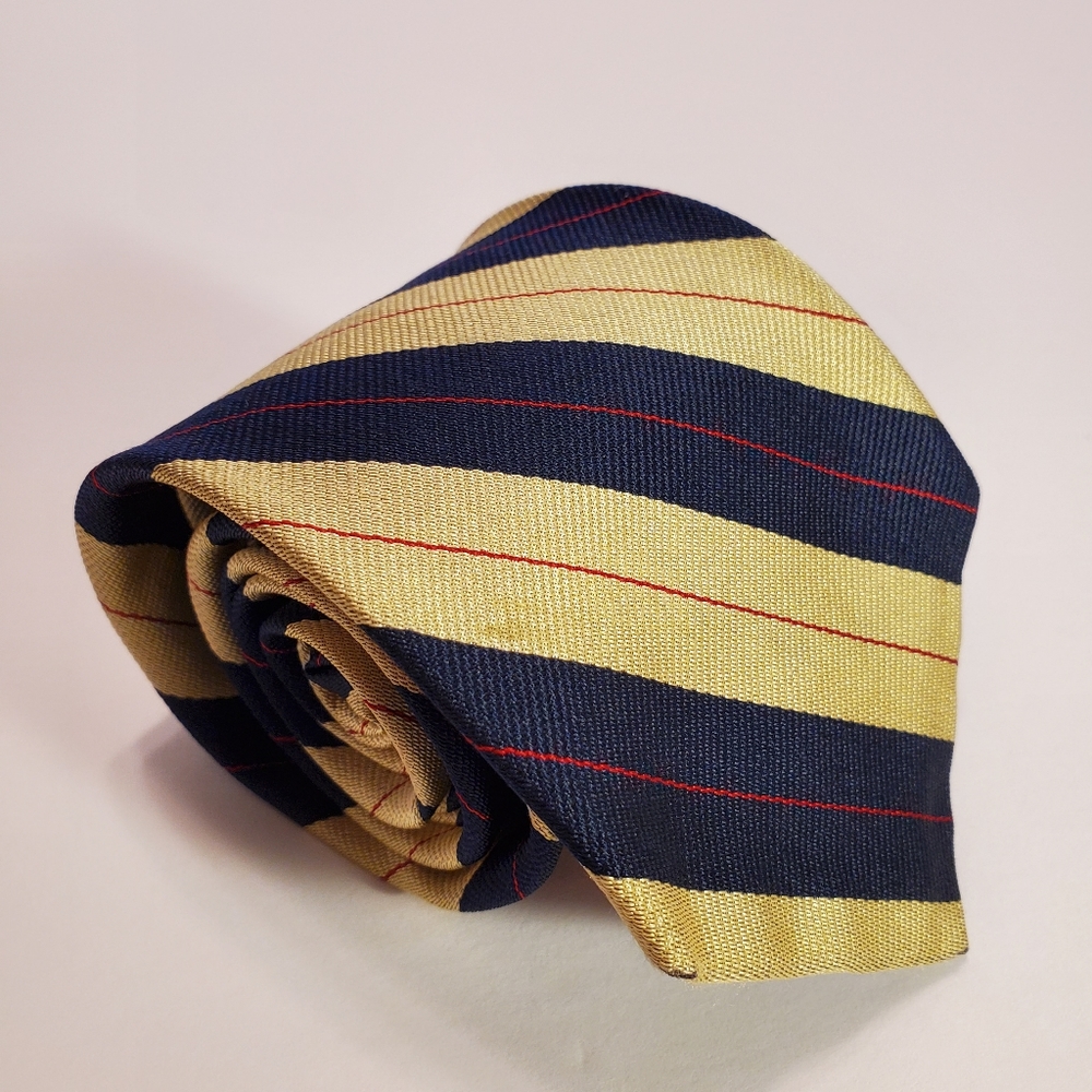 Ashford & Brooks Gold Stripe Repp Silk Tie